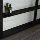 Black frame + white woodFrame nero opaco + legno bianco rigato
